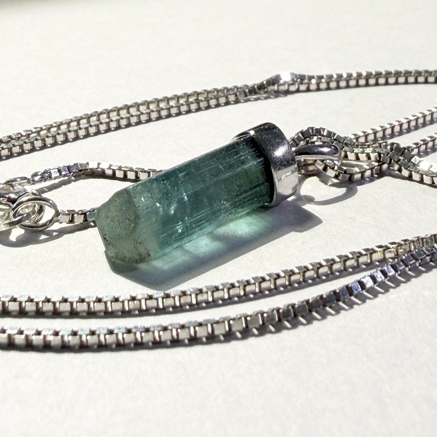 Necklace : Tourmaline Pendant, 2.13gms, Laghman Afghanistan, Sterling Silver