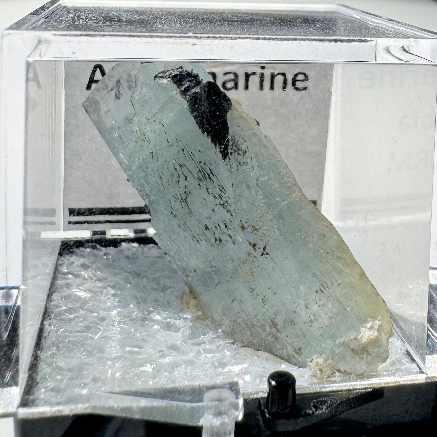 Crystal : Mounted : Natural Aquamarine, Shorl, Feldspar specimen from Namibia
