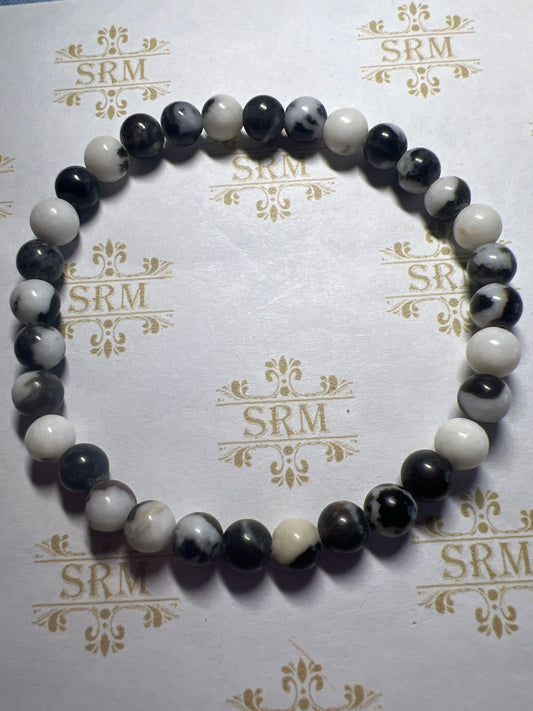 Bracelet : 6mm Zebra Jasper : 6½”