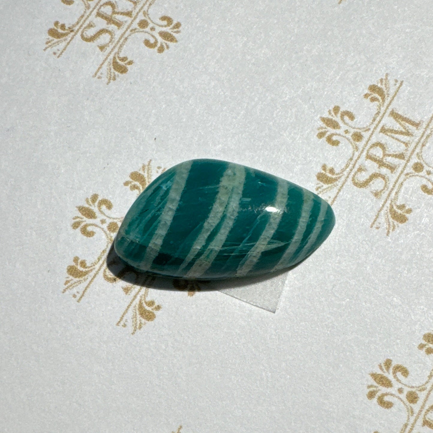 Cab : Amazonite, 25mm x 13mm x 4mm, 17ct, Russian