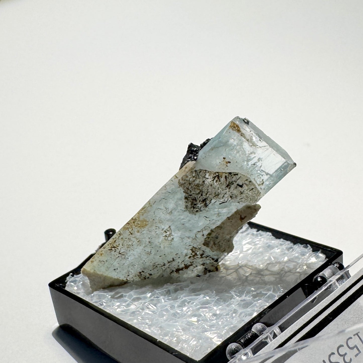 Crystal : Mounted : Natural Aquamarine, Shorl, Feldspar specimen from Namibia