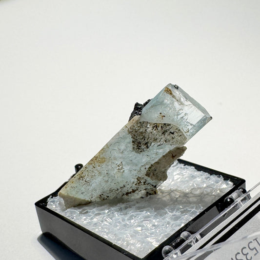 Crystal : Mounted : Natural Aquamarine, Shorl, Feldspar specimen from Namibia