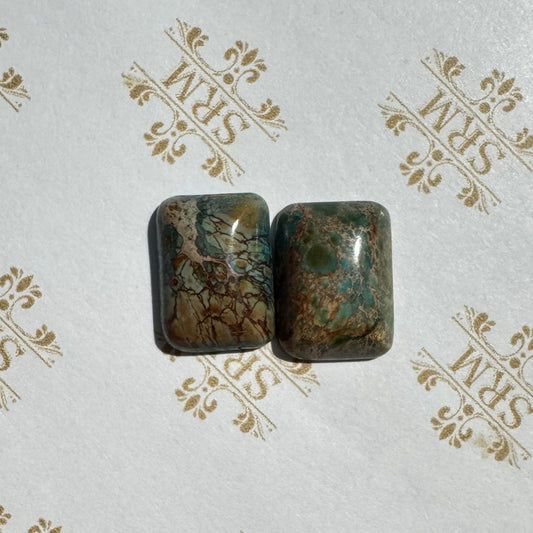 Cab : Jasper, 18mm x 13mm x 4mm, 26ct, Pair, Rectangle