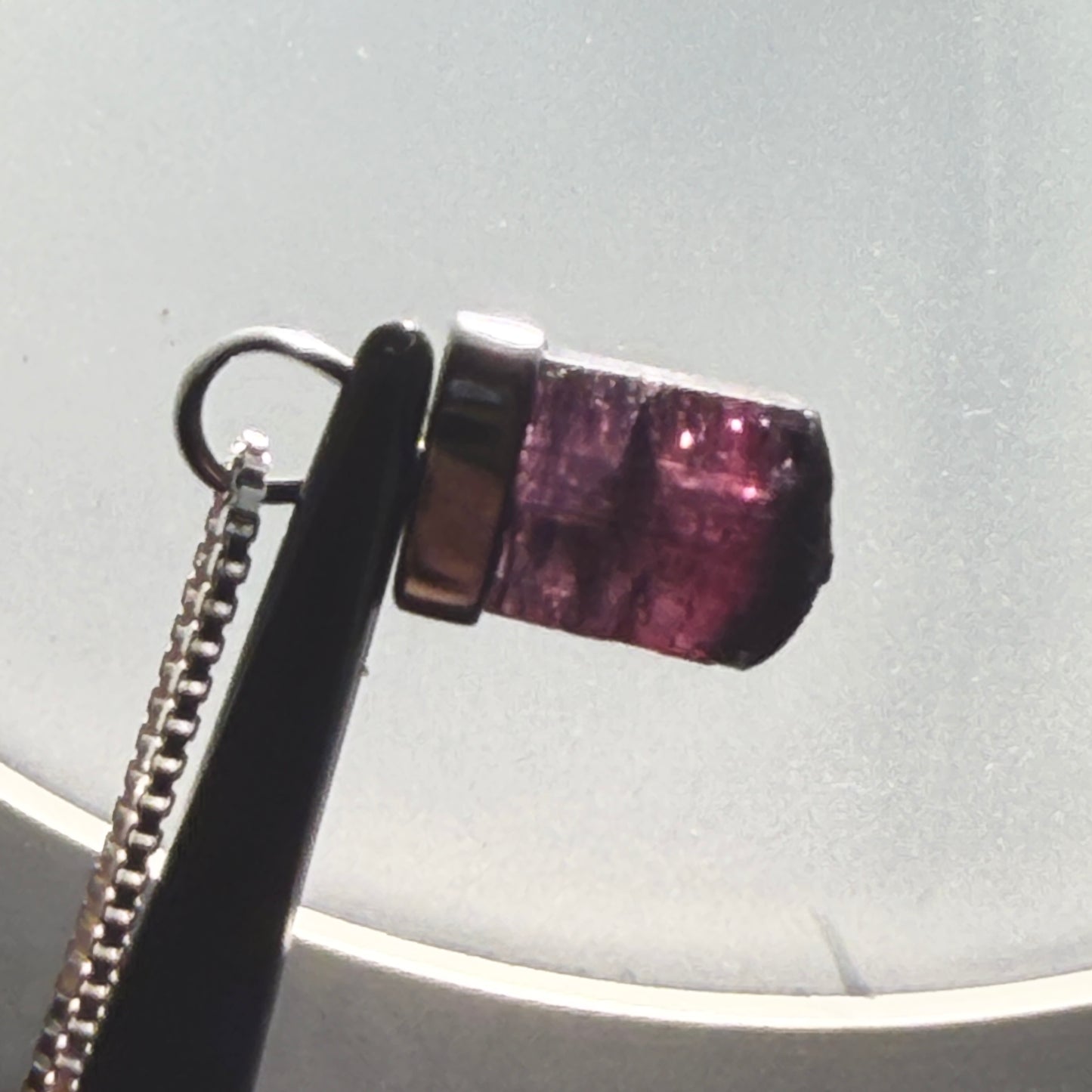 Necklace : Elbaite Tourmaline Pendant, 2.03gms, Paprok Afghanistan, Sterling Silver