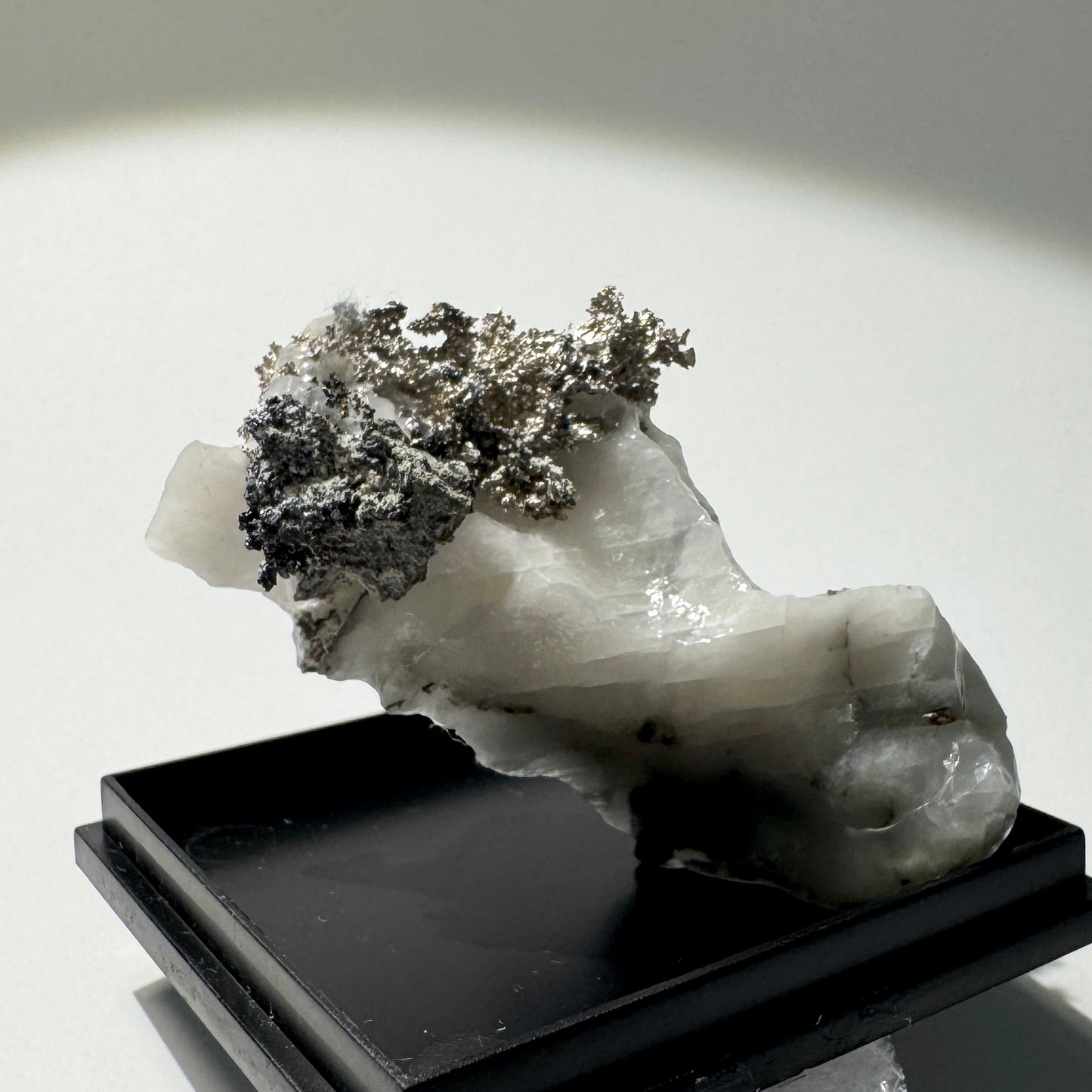 Crystal : Mounted : Native Silver on Calcite Display Specimen "Moptop"