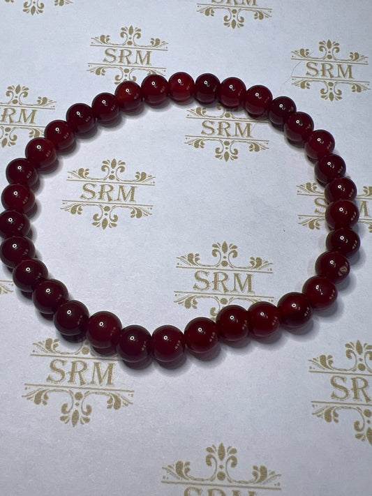 Bracelet : 6mm Red Onyx, 6½”, 6¾”, 7"