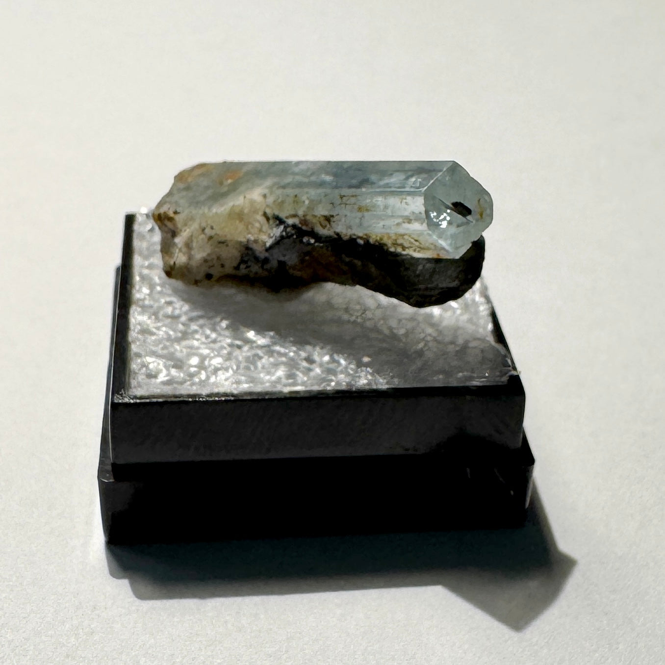 Crystal : Mounted : Natural Aquamarine, Shorl, Feldspar specimen from Namibia