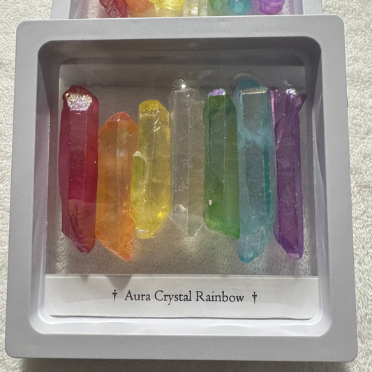 Framed : Crystal : Aura Crystal Rainbow in 4” see-through frame