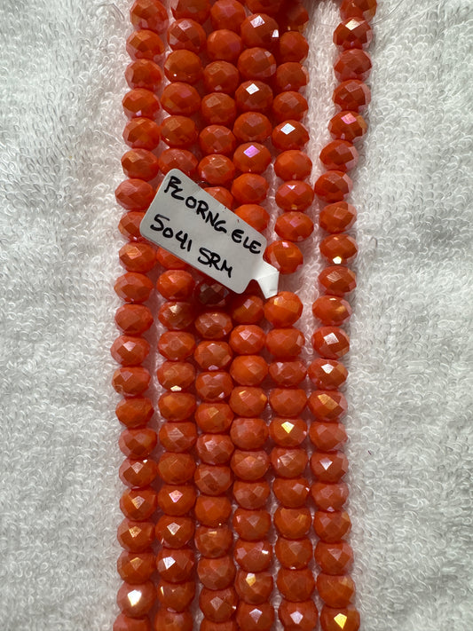 Beads : FC Orange Crystal Electroplated : 8mm
