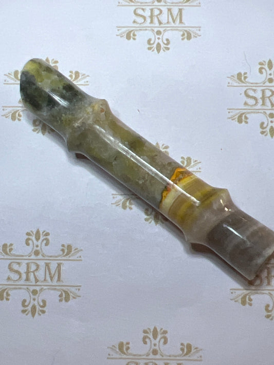 Carved : Bumble Bee Jasper : Bamboo Shoot.