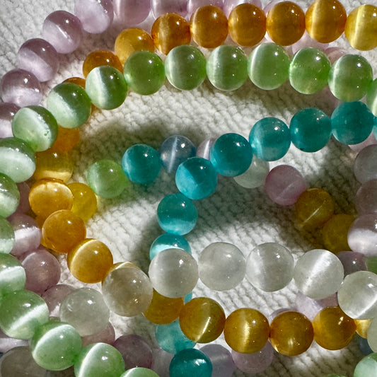 Bracelet : 5mm-6mm Blue Selenite Beads, 6½"
