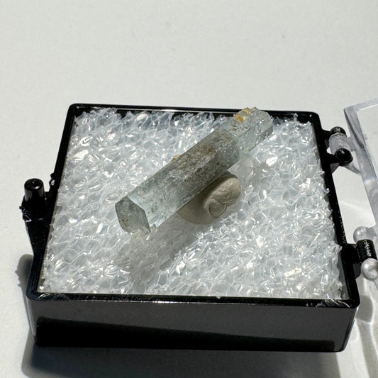 Crystal : Mounted : Natural Aquamarine specimen from Namibia, 1.2 grams, Double Termination
