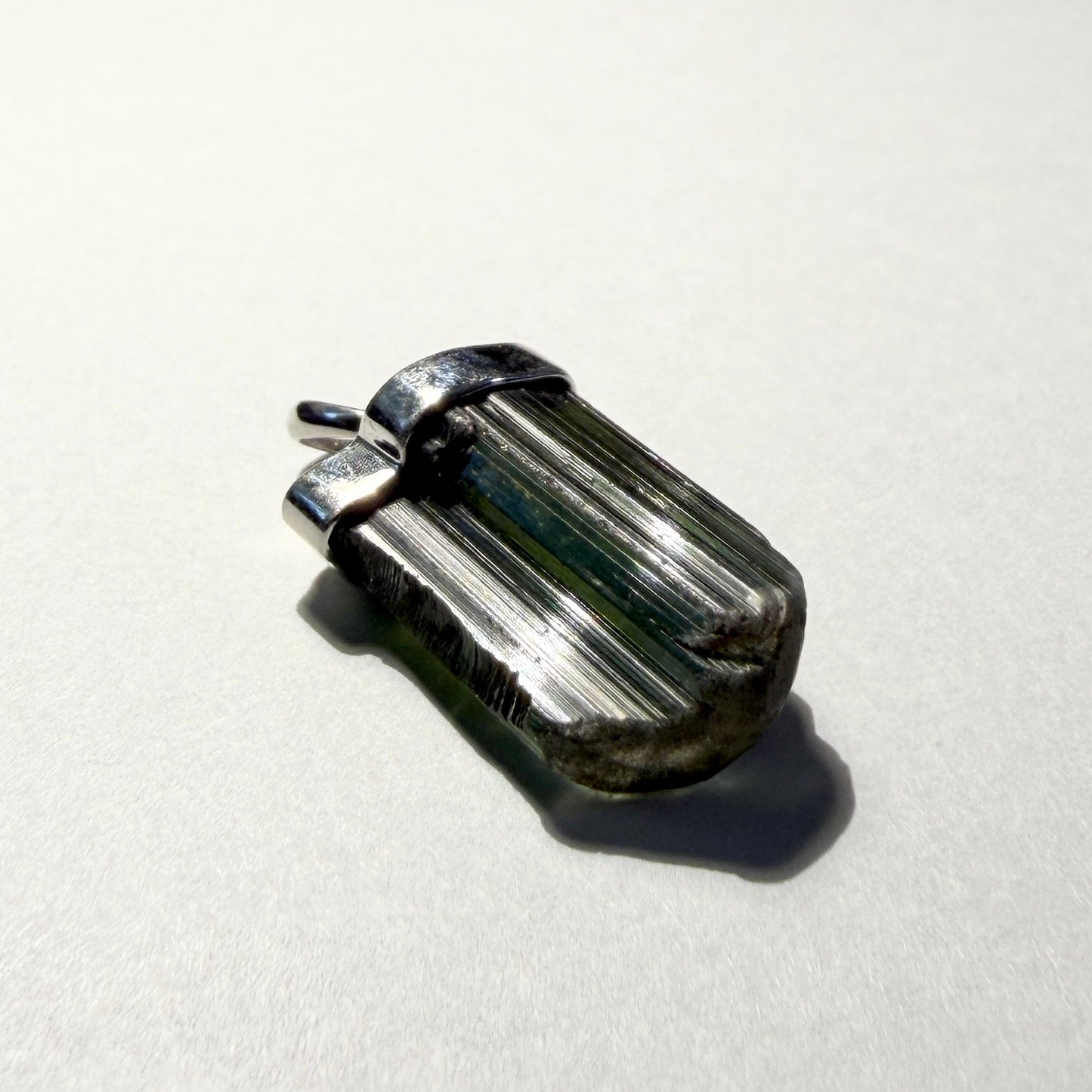 Necklace : Tourmaline Pendant, 3.6gms, Paprock Afghanistan, Sterling Silver
