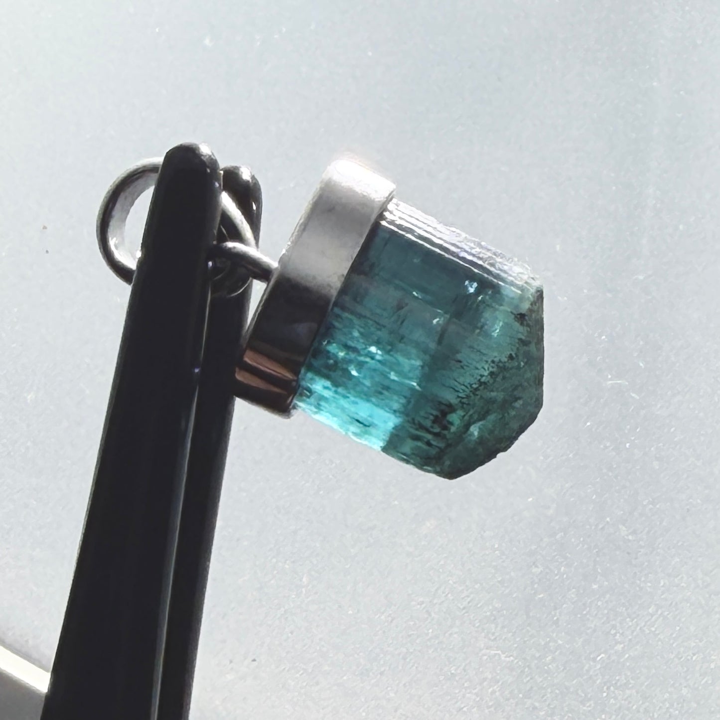 Necklace : Tourmaline Pendant, 2.11gms, Laghman Afghanistan, Sterling Silver