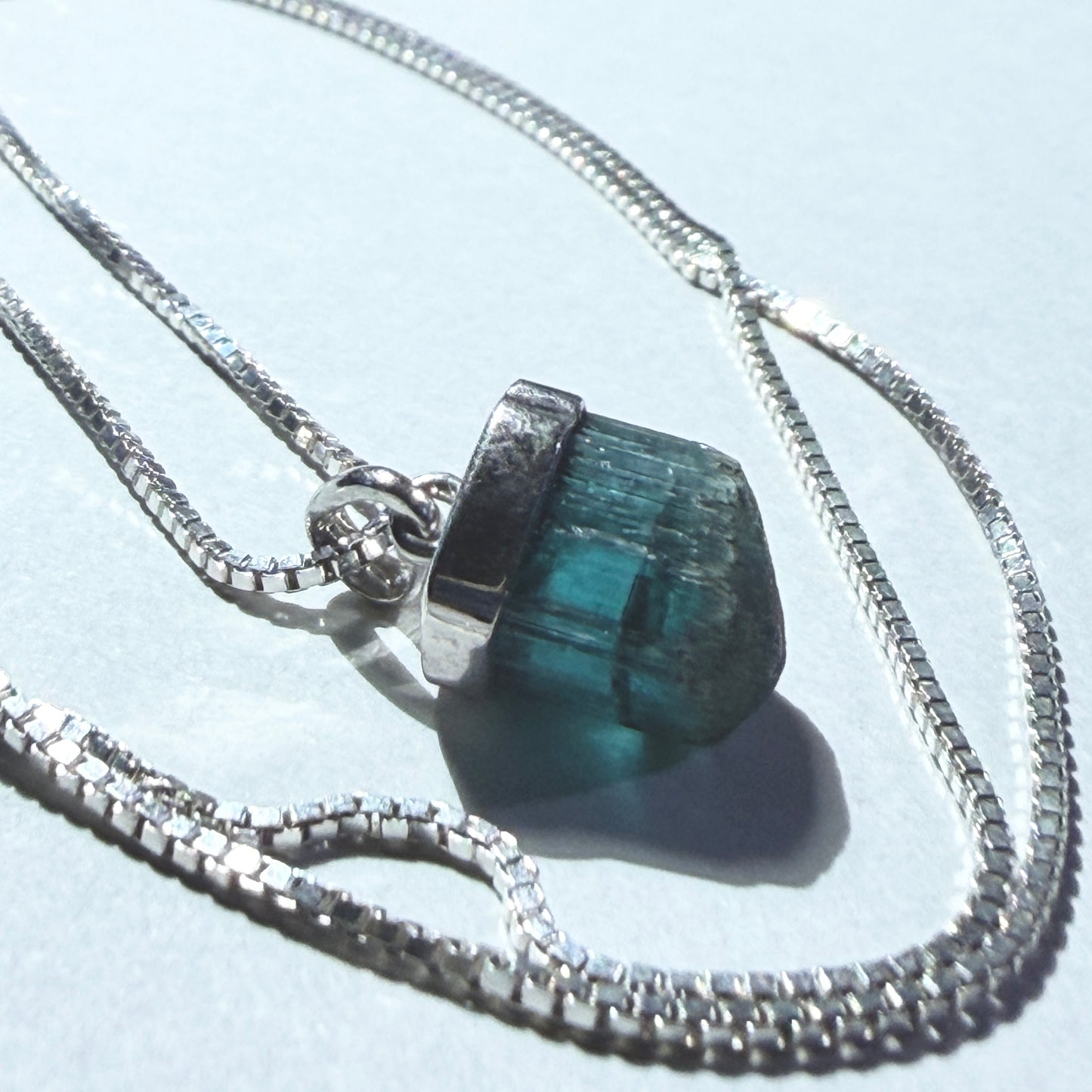 Necklace : Tourmaline Pendant, 2.11gms, Laghman Afghanistan, Sterling Silver