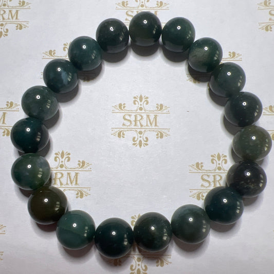 Bracelet : 10mm Moss Agate, 6½"