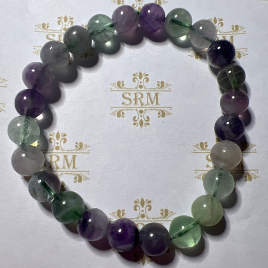 Bracelet : 7mm Rainbow Fluorite, 6½”