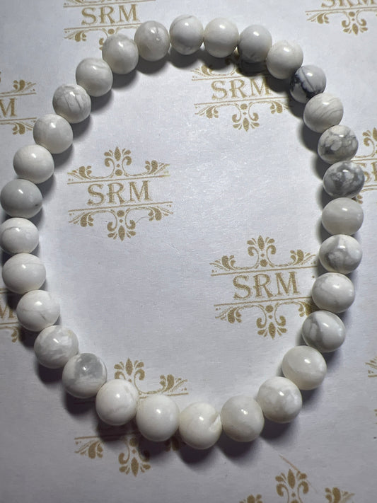 Bracelet : 6mm Howlite : 6½”