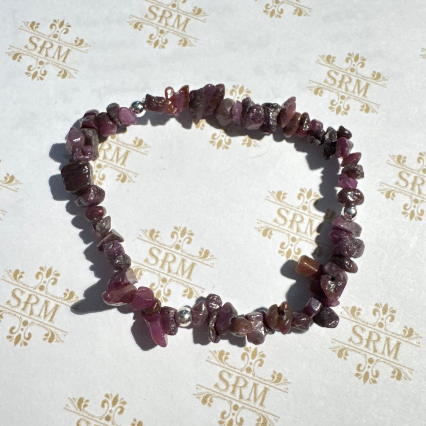 Bracelet : Chip : Ruby, 6¾"