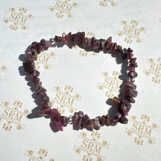 Bracelet : Chip : Ruby, 6¾"
