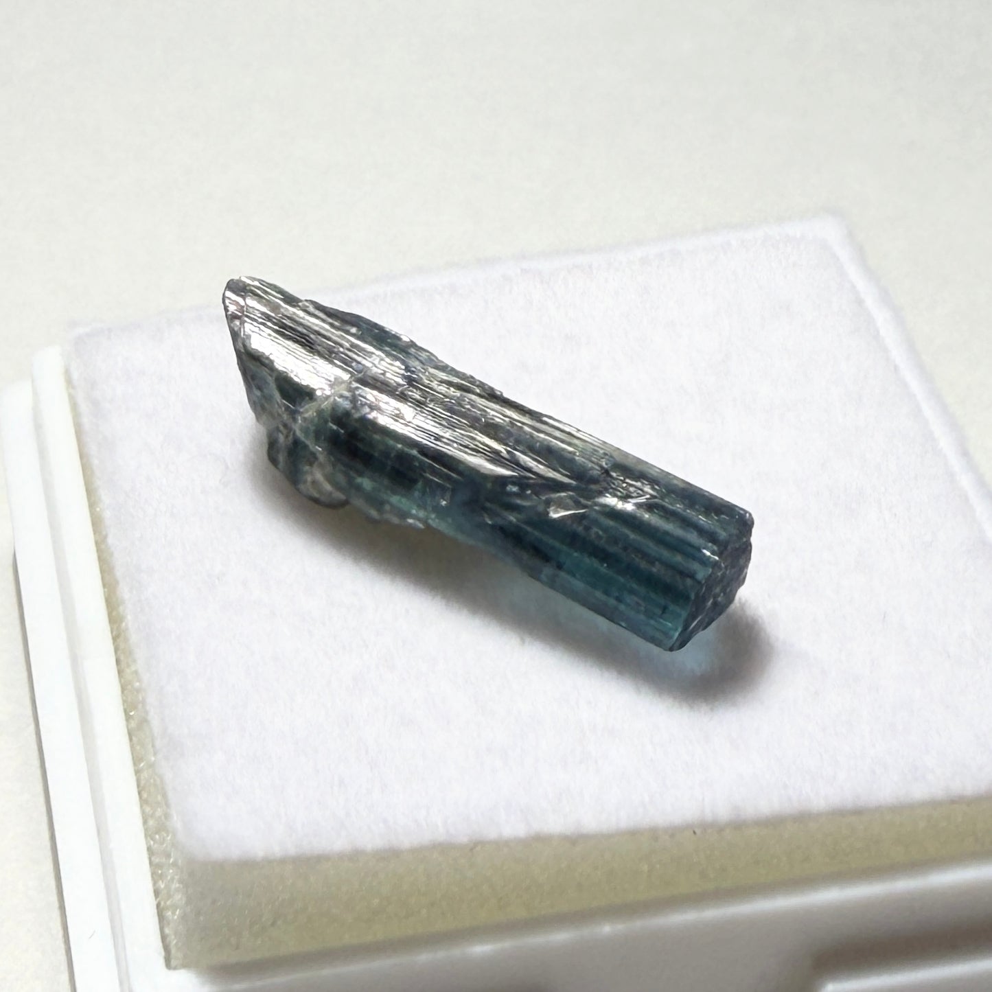 Crystals : Blurple Tourmaline, 1.65gm, Afghanistan, in small display box