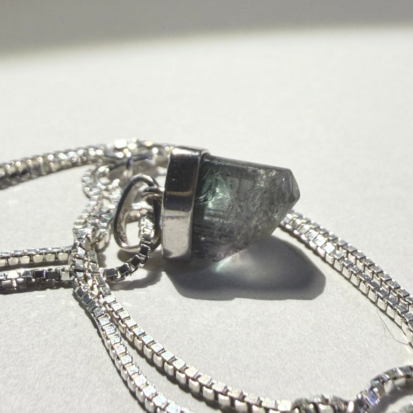 Necklace : Elbaite Tourmaline Pendant, 2gms, Paprok Afghanistan, Sterling Silver