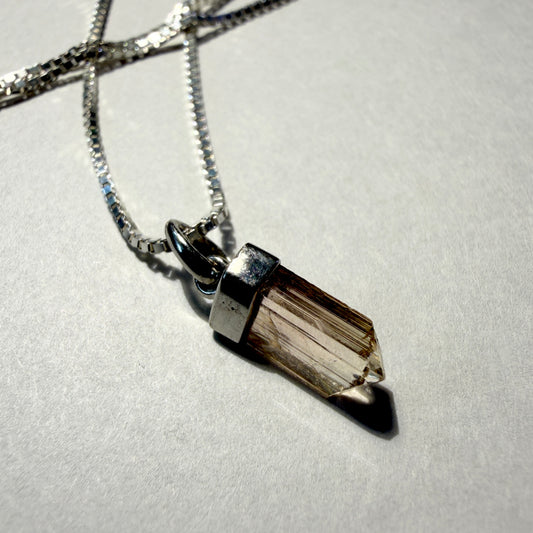 Necklace : Imperial Topaz Pendants, Sterling Silver, 18" and 20", Brazil