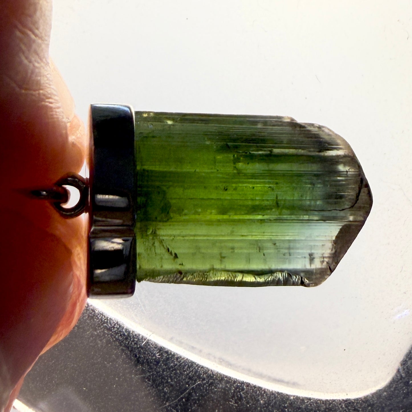 Necklace : Tourmaline Pendant, 3.6gms, Paprock Afghanistan, Sterling Silver