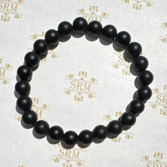 Bracelet : 8mm Matte Tourmaline Beads, 6½"