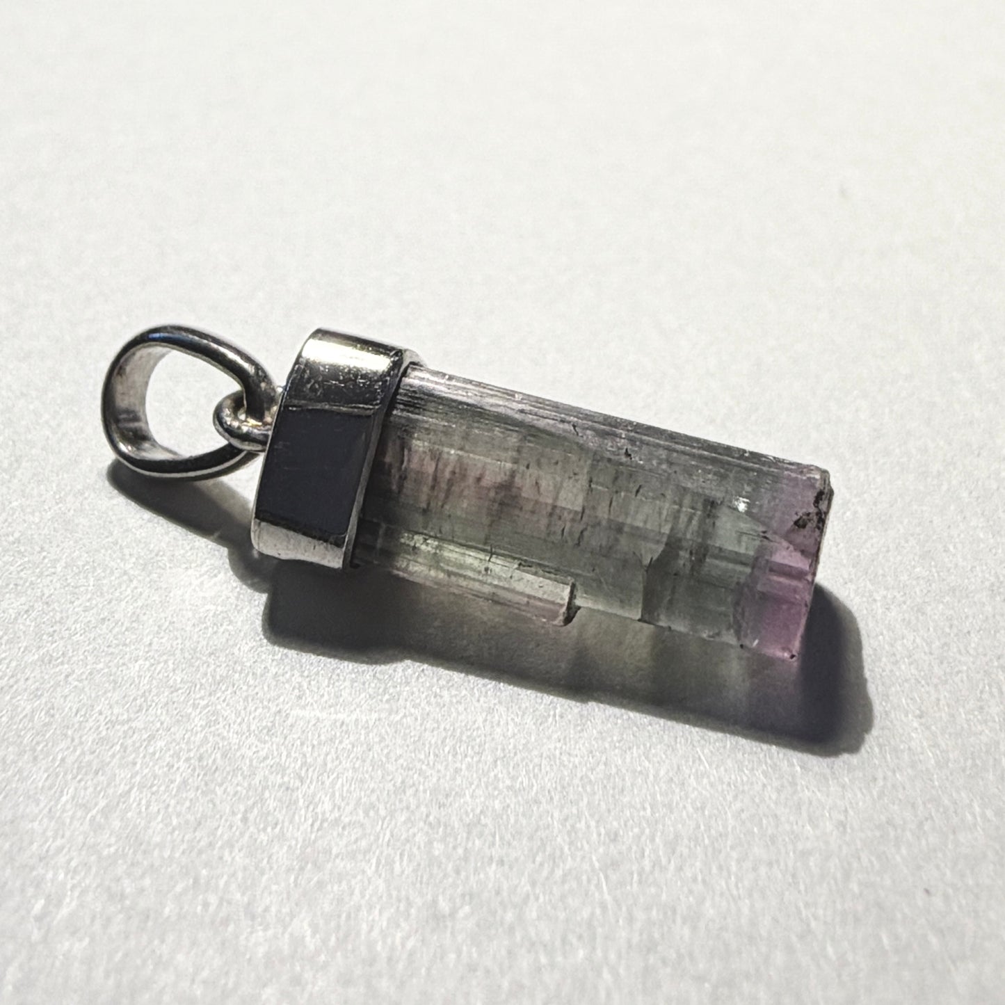 Necklace : Elbaite Tourmaline Pendant, 1.64gms, Paprock Afghanistan, Sterling Silver