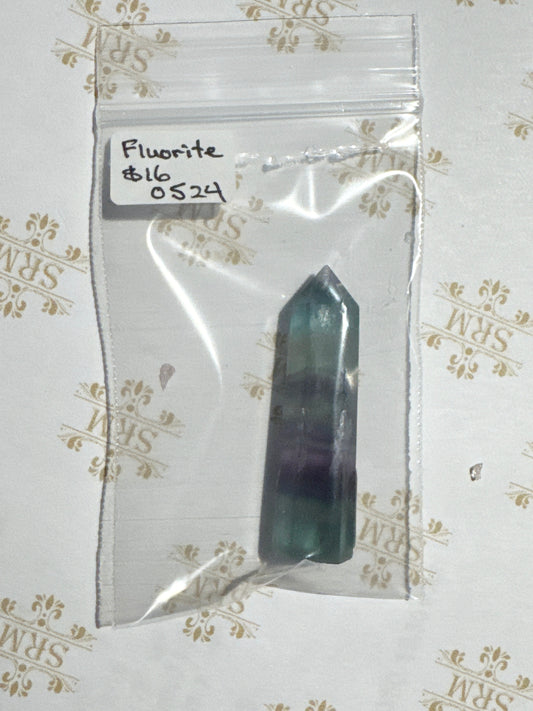 Bag : Tower : Purple Fluorite, 1¾"x½"