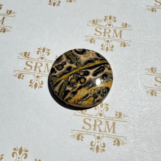 Cab : Leopardskin Jasper, 21mm x 4mm, 19ct