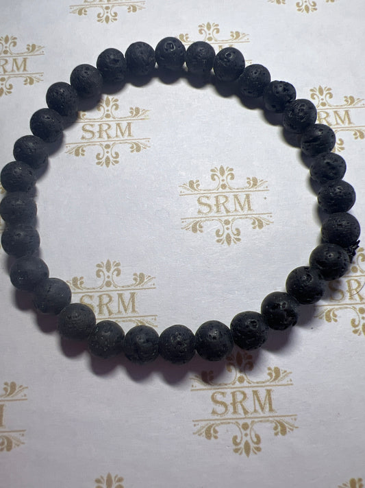 Bracelet : 6mm Black Lava : 6¾”