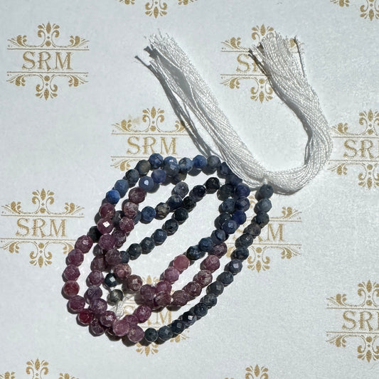 Faceted: Strand 3mm Sapphire-Ruby, 13", 27ct