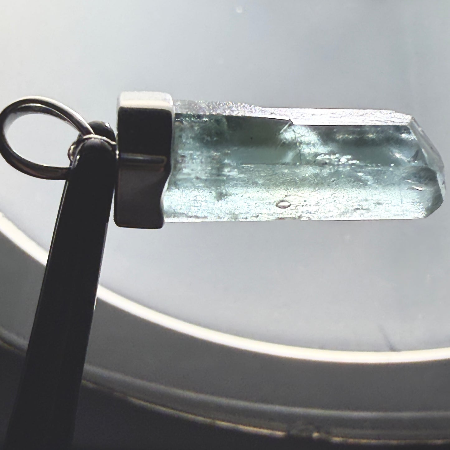 Necklace : Elbaite Tourmaline Pendant, 2.3gms, Piaui Brazil, Sterling Silver