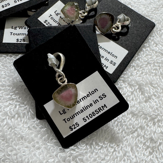 Pendant : 7mm/8mm (large) Watermelon Tourmaline