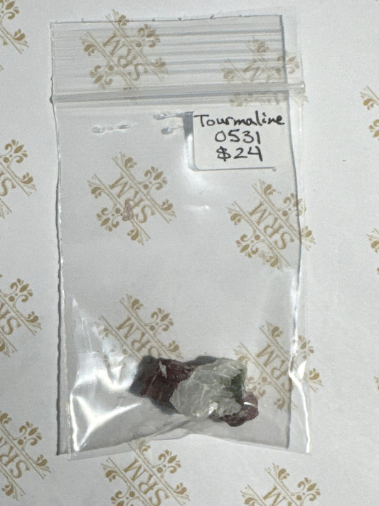 Bag : Crystal : Pink Tourmaline in Matrix, ¾", bag