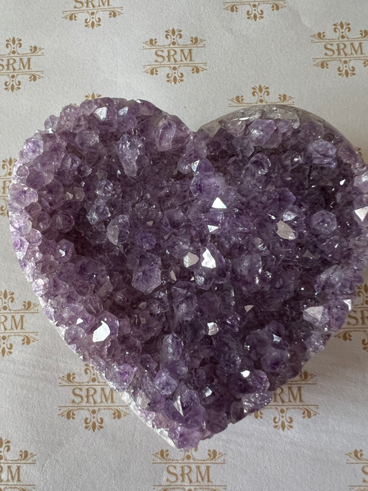 Cluster : Amethyst Cut Base Heart