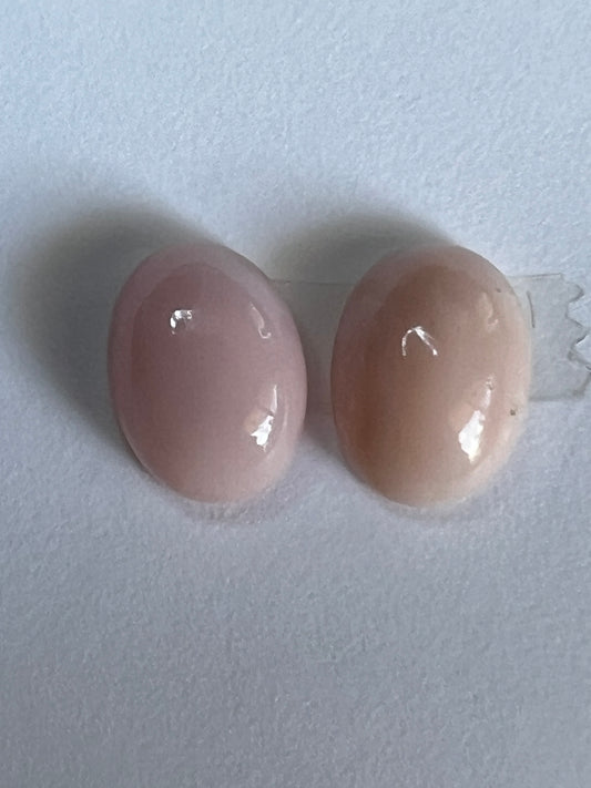 Cab: Opal, Pink, Oval, Pair, 8mmx6mm each