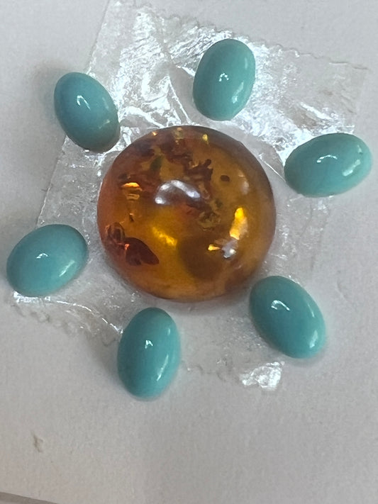 Cab : Amber, with Turquoise