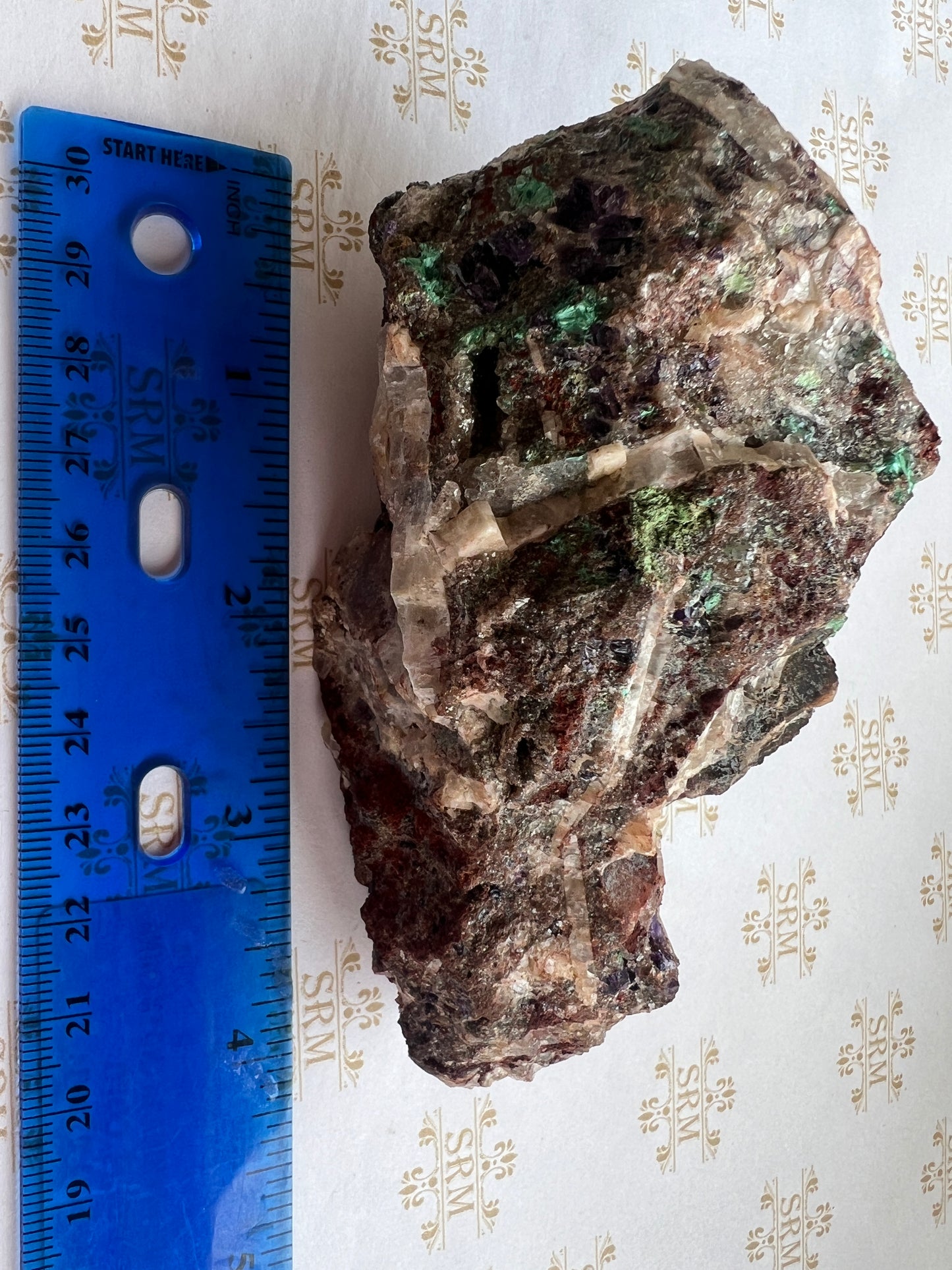 Cluster :  Fluorite, Malachite, Barite. Mexico. Choice!