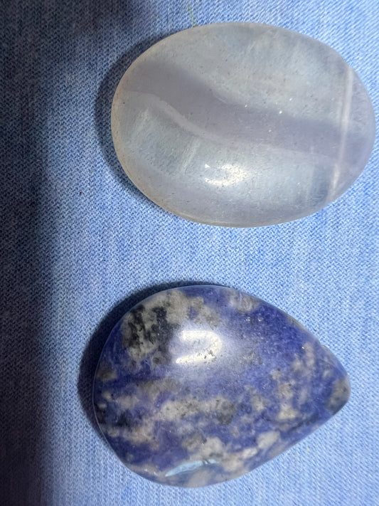 Pendant : Sodalite and Fluorite, Top Cross Drilled : Choice!