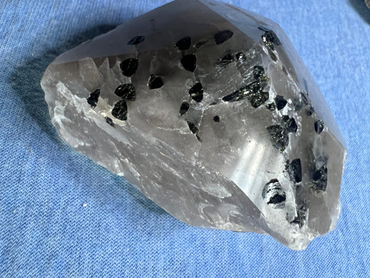 Point : Green Tourmaline in Quartz : Top Polish Point Rough Generator
