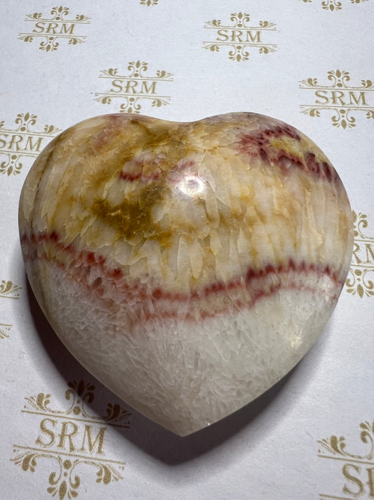 Carved : Heart : Rainbow Calcite.