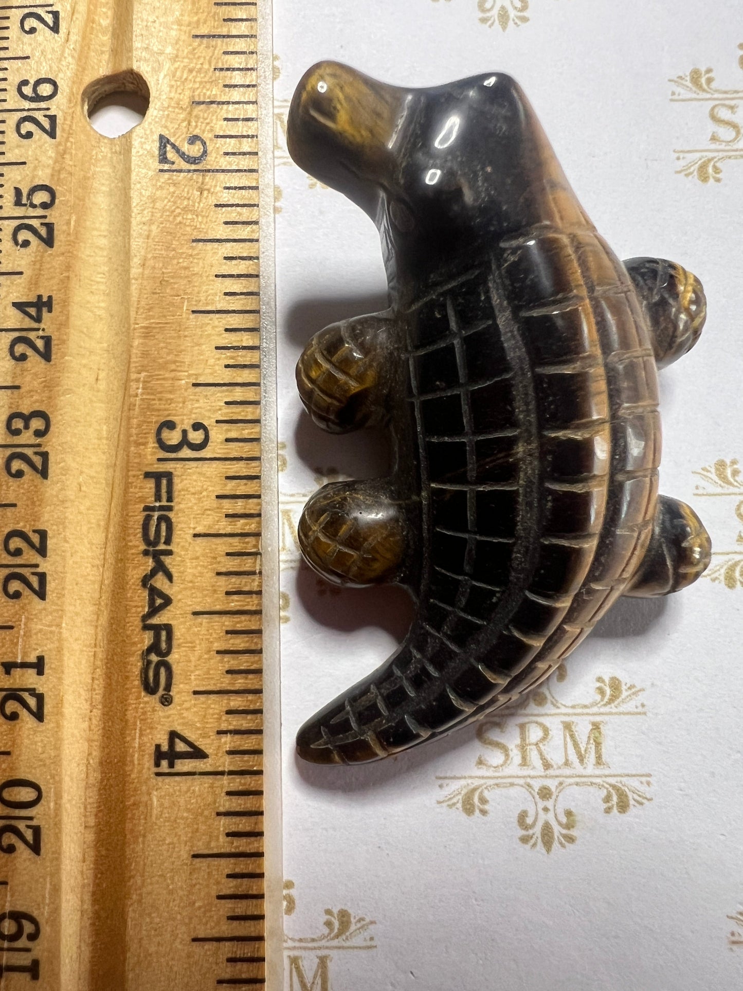 Novelty : Carved : Crocodile.  Choice : Carnelian or Tigers Eye