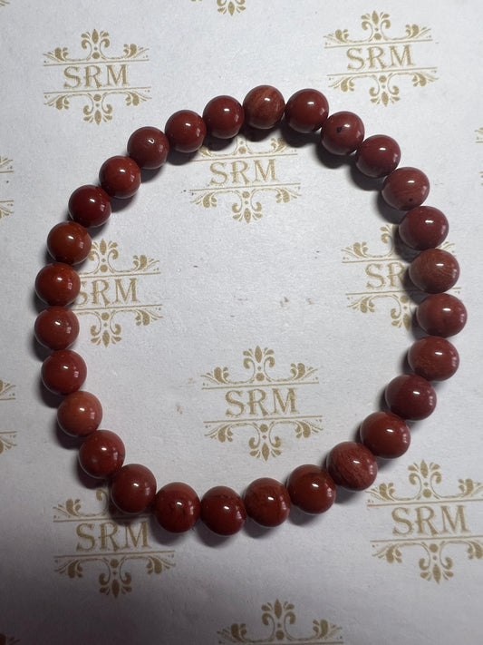 Bracelet : 6mm Red Jasper : 6½”