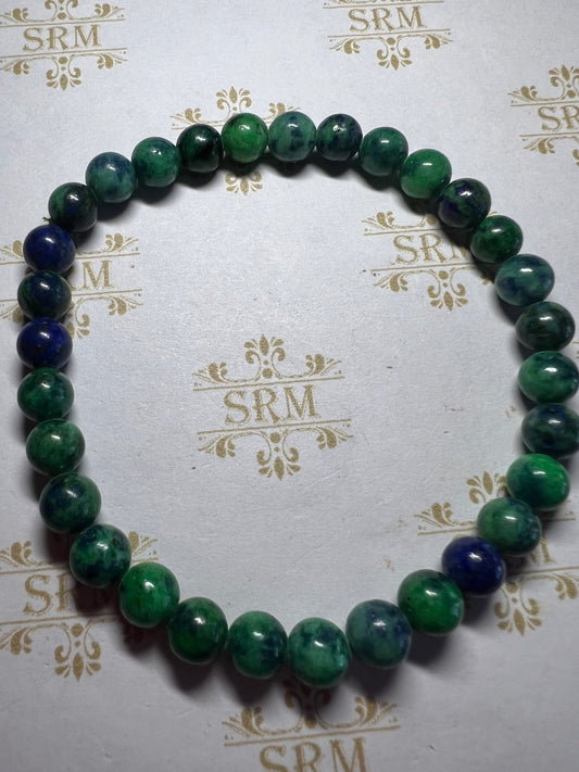 Bracelet : 6mm Malachite/Azurite.  6½”, 6¾”.  Choice!