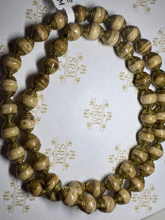 Beads : Nepal : Bone : Cream : 8mm