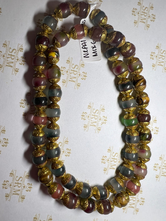 Beads : Nepal : Mixed Gemstones : 8mm