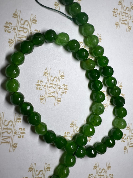Beads : Mountain Jade : Faceted : Green: 6mm